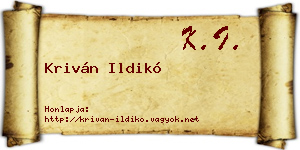 Kriván Ildikó névjegykártya